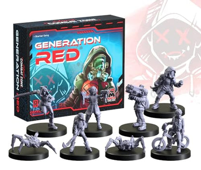 Monster Fight Club Cyberpunk Red Combat Zone Miniatures Expansion: Generation Red Starter Gang - style: Gen Red