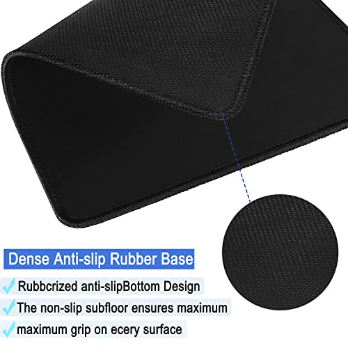 Mouse Pad, Upgraded 30% Larger Mouse pad with Durable Stitched Edges | MousePad, Premium-Textured & Waterproof Mousepad, Nonslip Natural Rubber Base Mouse pad for Laptop,Computer, Office - color: Black, size: Medium