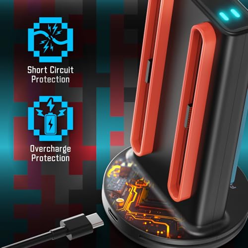Fosmon 4 in 1 Bi-Directional Magnetic Charging Dock for Switch 2 Joycon | Premium Bi-Directional Magnetic 4 In 1 Charging Station Dock Base Tower Compatible With Nintendo Switch 2 Joy-con Controllers