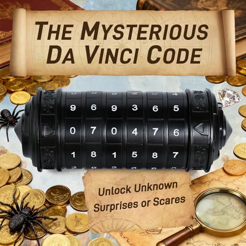 Cryptex Da Vinci Code Numeric, Money Puzzle Box for Cash Gift with Secret Hidden Compartments Birthday Xmas for Men & Women Escape Room Brain Teaser Puzzle Toy Presents (Black) - color: Black