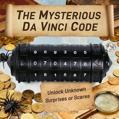 Cryptex Da Vinci Code Numeric, Money Puzzle Box for Cash Gift with Secret Hidden Compartments Birthday Xmas for Men & Women Escape Room Brain Teaser Puzzle Toy Presents (Black) - color: Black