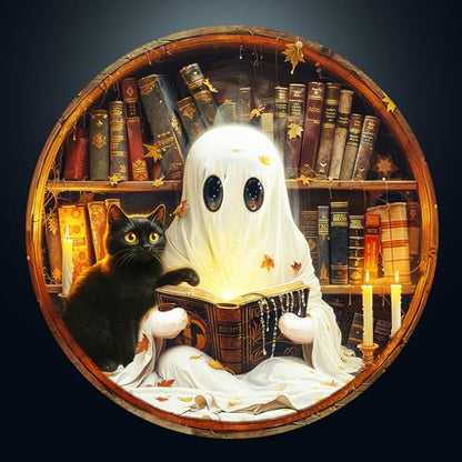1000 Piece Puzzles for Adults, Halloween Ghosts Puzzle for Adults | 26.6 * 26.6 in Flat Puzzles with 3D Visual Effect When Completed, Adult Puzzle Games - color: Halloween Ghosts