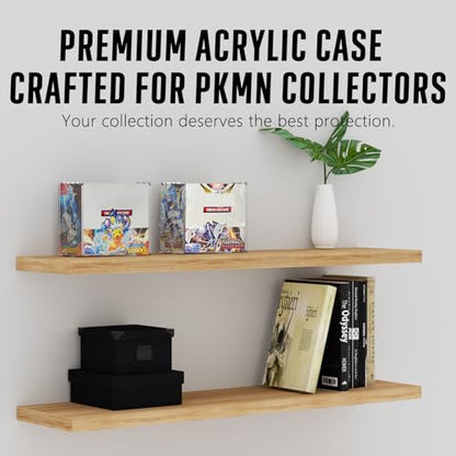 PKMN Booster Box Acrylic Case Magnetic - Ultra Thick 8mm + 5mm Acrylic Booster Box Protector Case Clear Display Stackable Hard Compatible with PKMN Booster Boxes with Strong Magnets Easy Top Loading - size: 5.5"L x 3"W x 4.9"H