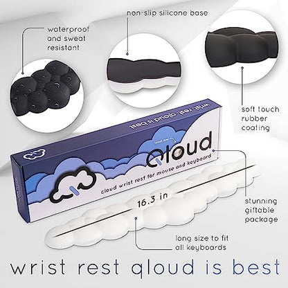Cloud Keyboard Wrist Rest – Create-ables Qloud Cloud Wrist Rest for Computer Keyboard and Mouse, Ergonomic Memory Foam Wrist Pad with Non-Slip Base, Includes Cloud Mouse Pad – Yellow - color: 12 Pastel Yellow