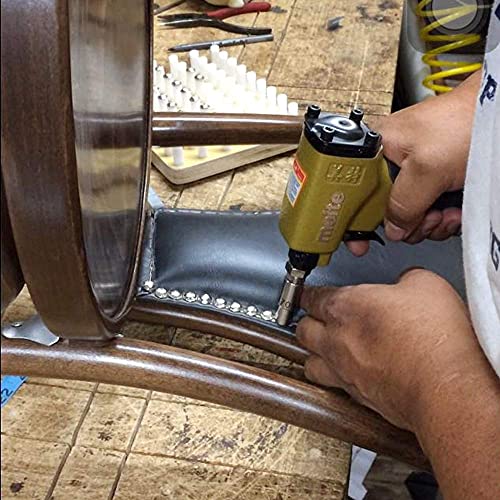 meite 1170 Pneumatic Deco Nail Gun 7/16 Inch (11.7mm) Head Diameter Air Decorative Tack Nailer Pins Nailer for Sofa Leather, Upholstering Furniture