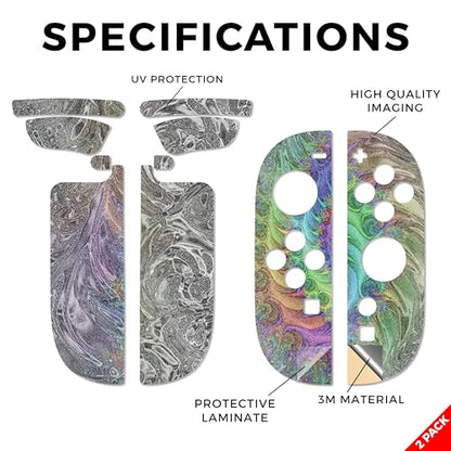 Glossy Glitter Gaming Skin Compatible with Nintendo Switch 2 Joy-Con Controller 2 Pack - Tripping - Premium 3M Vinyl Protective Wrap Decal Cover - Easy to Apply | Crafted in The USA by MightySkins - color: Tripping, size: 2 Pack of Joy-Con Skins, style: G