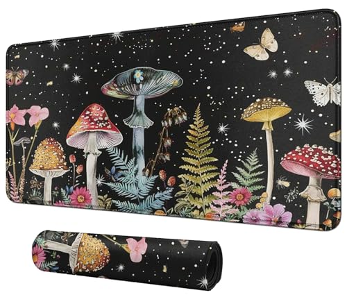 Colorful Mushrooms Flowers for MTG & TCG Playmat Mouse Pad,BFDHGQZC 24" x 14" Game Mat for MTG/RPG/CCG Trading Card Game Playmats Table Mat Perfect for Card Games Video Games Computer Office - color: Colorful Mushrooms Flowers