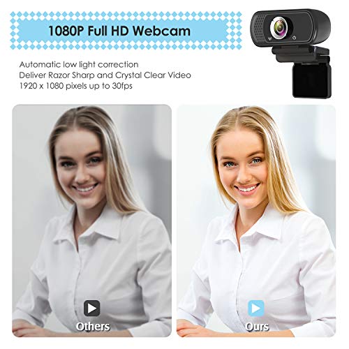 ToLuLu 1080P Webcam with Microphone, HD Webcam Web Camera with Tripod Stand | Widescreen USB Computer Camera, Streaming Mic Web cam for Online Calling/Conferencing,Facetime/YouTube Desktop Laptop PC - style: 1080P Webcam with Cover & Tripod