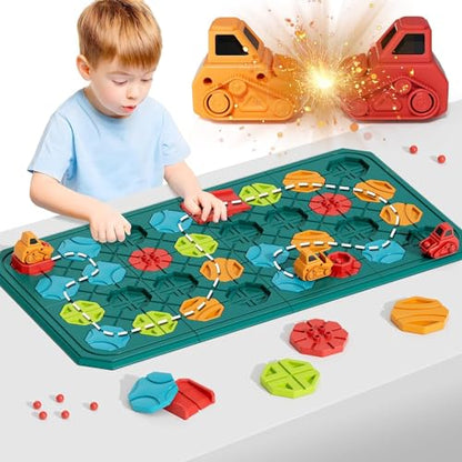 burgkidz Montessori STEM Toys for Kids: Logical Road Builder Board Game | 180+ Brain Teaser Puzzles on 8 Mega Boards - Develops Logic Skills for Preschoolers - Montessori Gifts for Boys Ages 3-8 - size: large size
