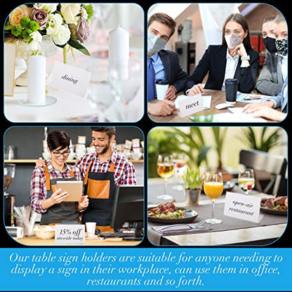 Vicenpal 3.5 x 2.5 Inches Small Acrylic Sign Holder Clear Picture Frame Acrylic Stands Back Slant Sign Holders for Party Buffet, Wedding Signs, Office, Store, Restaurant, Horizontal(20 Pcs)