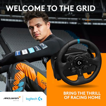 Logitech G923 Racing Wheel and Pedals, TRUEFORCE up to 1000 Hz Force Feedback, Gaming Steering Wheel PS5, PS4, PC, Mac, Genuine Leather- Black - style: Playstation|PC