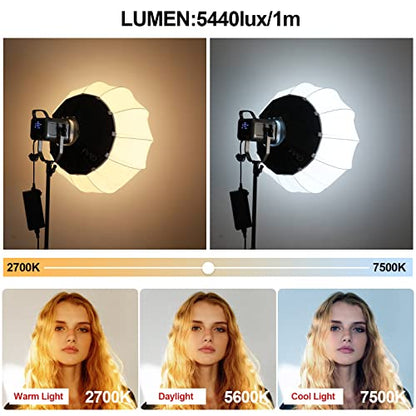 GVM 150W RGB Video Light Kit, 2700K~7500K Bi-Color LED Video Light Photography Studio Lighting Kit with Lantern Softbox & Stand, Continuous Output Lighting Kit with 8 Lighting Effects, CRI 97+ - size: 150W