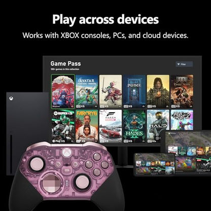 Xbox Wireless Gaming Controller | Elite Series 2 Core | Translucent Pink | Console, PC, and Cloud Devices | Adjustable Thumbsticks | Trigger Locks - color: Translucent Pink