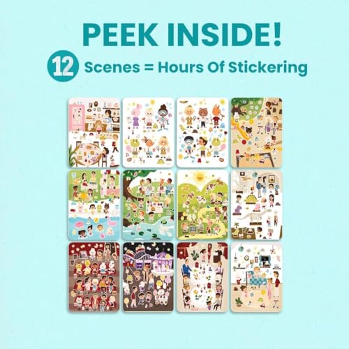 Together with You 500+ Sticker Book by Cupkin Fun Toddler Travel Activity Coloring and Sticker Book, Road Trip Essentials, 12 Coloring Pages 12 Side by Side Scenes for Ages 2–8 Years - color: Together With You