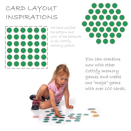 Montessori-Inspired Wooden Matching Game for Toddlers 2-4 Years - Durable, Scratch-Resistant 36 Card Set, Includes Carry Bag - Memory Game for Toddlers 2-4 Years - Cognitive Verbal Skills Development - size: First Words 36 cards