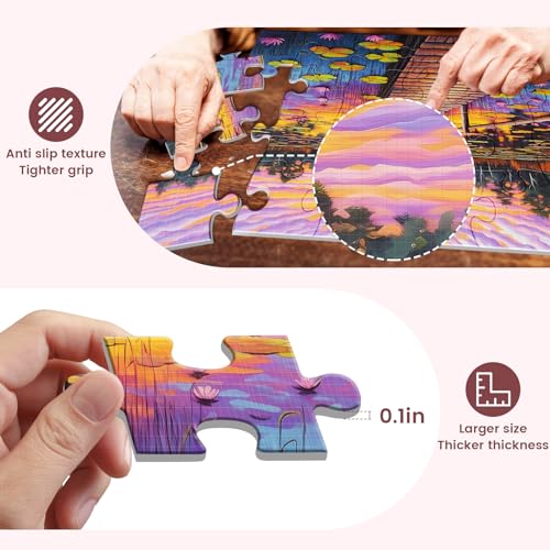4 Pack 24 Large Piece Jigsaw Puzzles Dementia Alzheimer's Products and Activities for Elderly Seniors Puzzle Alzheimer's Cognitive Game Easy Puzzle for Adults Gift for The Elderly with 4 Storage Bag - style: 24 Large Pieces