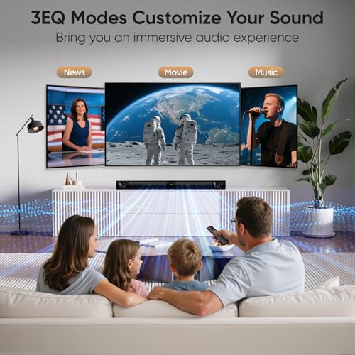 Sound Bar for Smart TV, 80W Soundbar with Four Woofers, Dual Horn Tweeters, 2.0 Channel TV Speaker, 2 in 1 Detachable Design, BT/ARC/AUX/Optical Connection, Surround Sound System for TV - size: 31 Inch