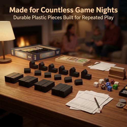 Replacement Pieces for Settlers of Catan – Roads, Settlements & Cities Set, Durable Game Tokens, Compatible with Catan Board Game Accessories, Game Pieces Plus Bonus Pieces (Black) - color: Black