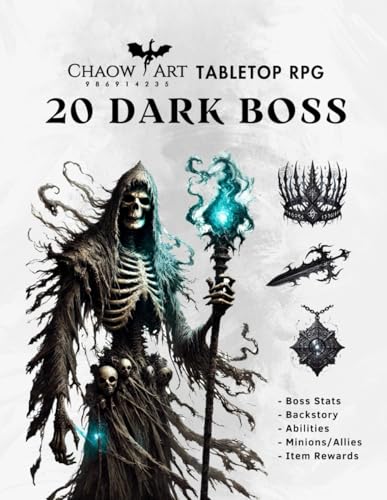 Dark Adventure 20 Bosses Tabletop RPG Dungeons Fantasy Character Dm Tools: Unique Abilities Compatible with 5th edition Backstory Challenging Minions and Allies Monsters Special Rewards Magic Item
