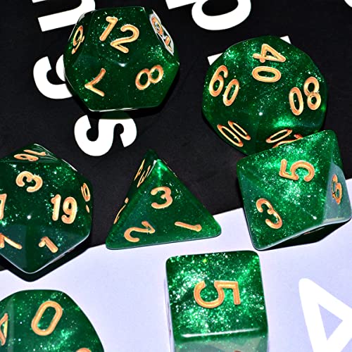 Galaxy Dice Set| Green DND Dice Set for Board Game - color: Green