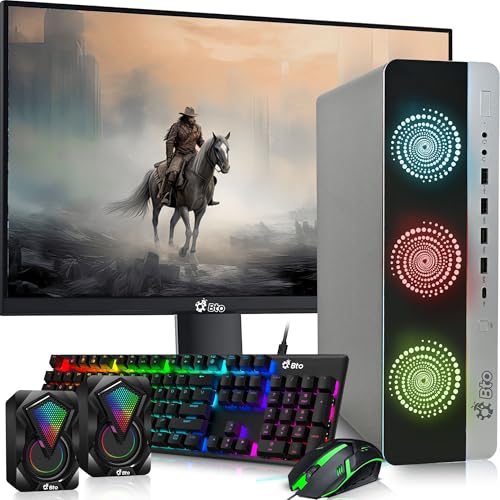 BTO BX8G3 Gaming Desktop Computer PC – Intel Core i5 6th Gen – 16GB RAM – 512GB SSD – GeForce GTX 1050 Ti – New 24" Monitor – RGB Keyboard & Mouse – RGB Speakers – WiFi – Windows 11 Pro (Renewed) - style: Pro Gaming Bundle