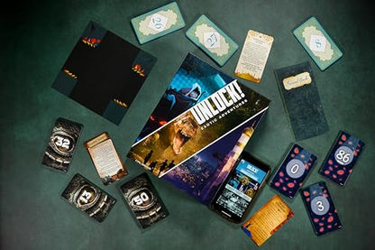 UNLOCK! Exotic Adventures Card Game - Escape Room-Inspired Cooperative Adventure, Fun Family Game for Kids and Adults, Ages 10+, 1-6 Players, 1 Hour Playtime, Made by Space Cowboys