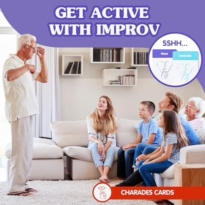 Ageless Games Taboo Charades - Classic Word Guessing & Charades Game for Older Adults - Big Easy to Read Cards for Low Vision - 80 Customizable Word Guess Cards - Fun Family Card Game for Ages 13-103 - style: Taboo Charades