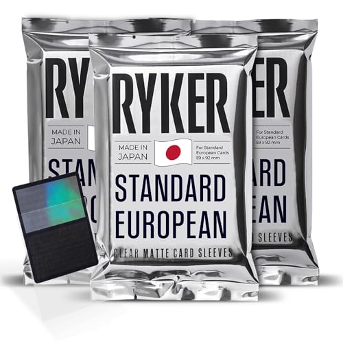 Ryker Standard European Board Game Sleeves Card Protectors (3 Pack, Clear, 62x94 mm, 300 Sleeves) - size: 3 Pack