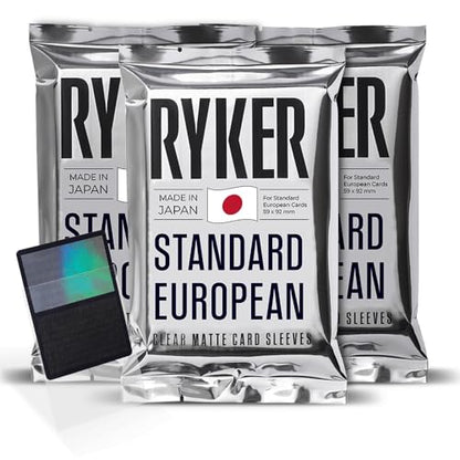 Ryker Standard European Board Game Sleeves Card Protectors (3 Pack, Clear, 62x94 mm, 300 Sleeves) - size: 3 Pack