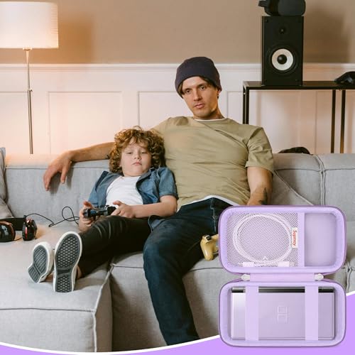Supmay Hard Carrying Case Compatible with Nintendo DS Lite NDSL, Gameboy Advance Games Storage Holder Travel Bag with Mesh Pocket for USB Charging Cable, Stylus, Earphones, Game Cartridge, Purple - color: Purple