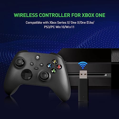 TECTINTER [Need to Upgrade Wireless Controller Compatible With Xbox One, Xbox Series X/S, Xbox One X/S、PC with 2.4GHZ Wireless Adapter Gamepad（Black） - color: Black with Audio Jack