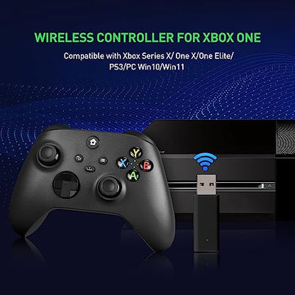 TECTINTER [Need to Upgrade Wireless Controller Compatible With Xbox One, Xbox Series X/S, Xbox One X/S、PC with 2.4GHZ Wireless Adapter Gamepad（Black） - color: Black with Audio Jack