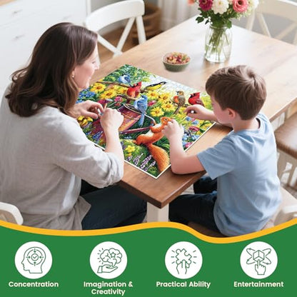 500 Piece Puzzles for Adults, Flowers Garden Puzzles, Birds Squirrels Jigsaw Puzzles 500 Pieces, Challenging Jigsaw Puzzles, Great for Birthday Party Gathering, Finished Size is 20.5 x 15 in - style: Bird