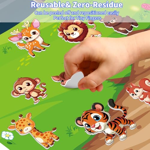 Kalysky 6 Set (260pcs) Reusable Sticker Books for Toddlers 1-3 2-4, Kids 3D Puffy Stickers (Dinosaurs, Forest, Town, Pets, Construction, Insects), Sticker Activity Books - color: 6 Set -Dinosaurs/Forest/Town/Pets/Construction/Insects