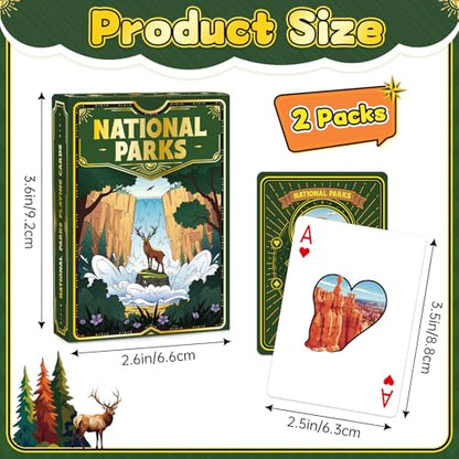 Playing Cards 2 Pack, 2 Deck of Cards, National Park Theme Playing Cards | Standard, Poker Cards Set for Card Games, Family Game Night,Blackjack,Camping,Travel,Party Favors,Birthday,Stocking Stuffers - style: National Park