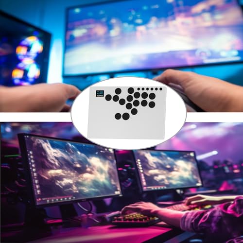 NLOFIN Leverless Arcade Stick 16Keys All-Button Leverless Controller,Silver | Custom RGB Arcade Fighting Stick,for PS4/PS5/PC/Switch/Steam, Aluminum Controller,Supports Hot-Swap&SOCD - color: Silver
