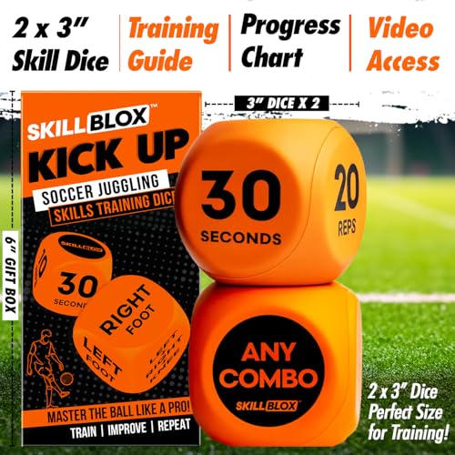 Kick Up Soccer Training Dice Game 2 Pack | Soccer Gifts for Boys | Kick Up & Shooting Training Dice | Fun Soccer Skill Games for Kids | Screen Free Sports Toys & Soccer Gifts - size: Kick Up Dice