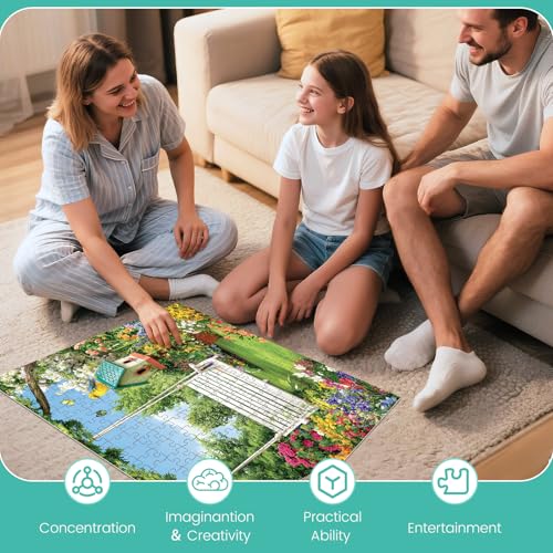 300 Piece Puzzles for Adults, Garden Swing 300 Piece Puzzle,Blooming Flower Paradise Jigsaw Puzzle, Perfect for Family Game Night, Home Wall Decor, Ideal Gift for Adults, Kids, Seniors, 20.5 x 15 in - style: Garden Swing