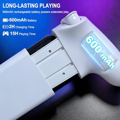 Joso Phone Controller for iPhone (All Model) & Android, Enhanced Grip, Case-Friendly Wireless Mobile Gaming Controller with 7 Color Lights, Turbo, 6-Axis, Dual Vibration - size: Wireless