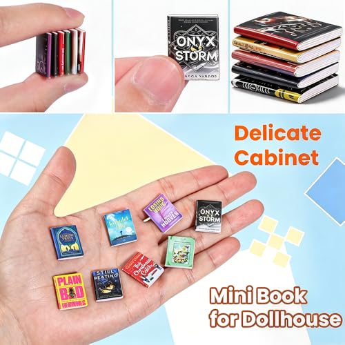 500pcs Mini Books Miniatures Dollhouse Books for Anxiety Bookshelf Library | Tiny Plastic Books for Dollhouse Decor Accessories DIY Crafting Bookshelf Fillers - style: 500pcs Mini Books