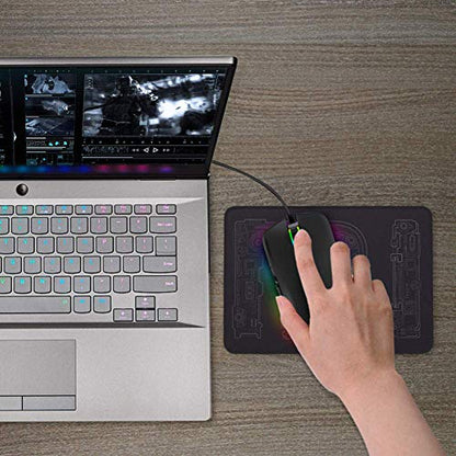 FIRSTMEMORY USB C Ergonomic Wired RGB Gaming Mouse - Optical with Adjustable DPI 800/1600/2400/3200 - Compatible with Notebook, PC, Laptop, MacBook and All Type-C Devices (Black)