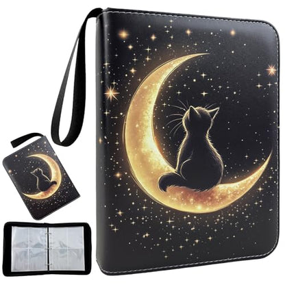 Card Binder 4 Pocket Holder 400 Cards With Zipper,Collection Binder Album Case with 50 Removable Sleeves for Trading Cards