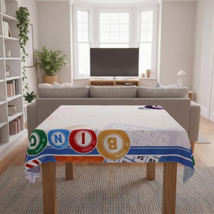 Hahafelt Bingo Table Cloth for Card Game 55 x 55 Inch Casino Table Cover | Square Table Cover, Washable, Casino Theme Party Supplies, Card Game, Indoor and Outdoor Dining Various Gatherings Party Gift