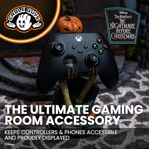 Cableguys The Nightmare Before Christmas Jack Pumpkin King Controller Holder & Phone Stand - Gaming Setup Accessories for Desk, Compatible with Xbox, PlayStation & Most Standard Game Controllers
