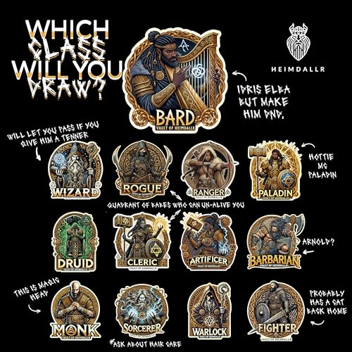 HEIMDALLR Mystery Metal DND Dice Set 2-Pack – 7pc Blind Bag with Random Class & Funny DND Stickers – Metal Role Playing Dice for Dungeons and Dragons – Gift for D&D Players, Great for New - color: Mystery Metal Dice 2-pack