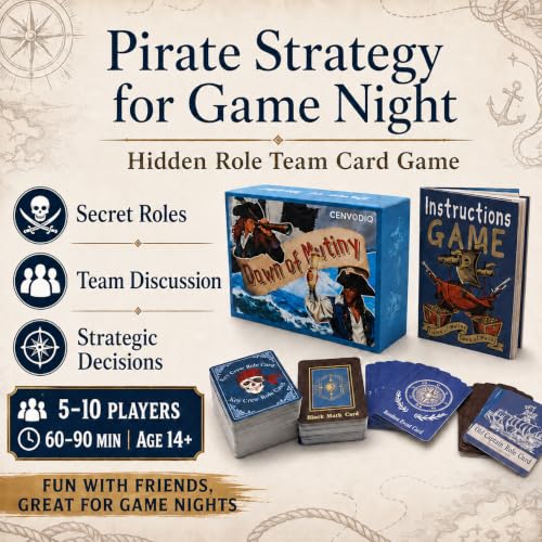 A & B GAMES Dawn of Mutiny Social Deduction Card Game with Hidden Roles