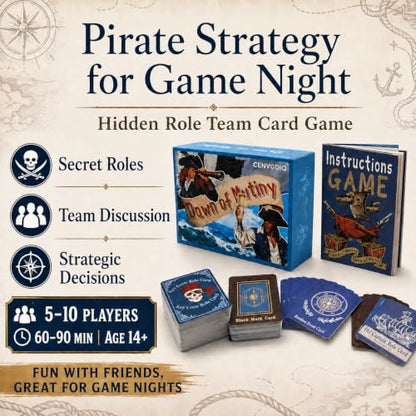 A & B GAMES Dawn of Mutiny Social Deduction Card Game with Hidden Roles
