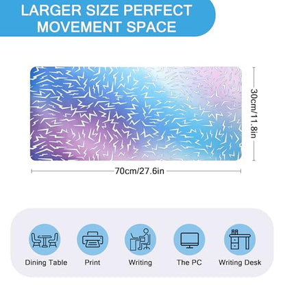 Large Padded Desk Mat, Waterproof PU Leather, Ombre Gradient | Stylish Korean print, smooth grip rubber base, anti-curl edges, soft, flexible and portable for gaming & office use