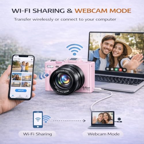 Acuvar 4K 48MP Digital Camera Kit for Photography, Vlogging Camera for YouTube with Flip Screen, WiFi, Wide Angle & Macro Lens, 64GB Micro SD Card, 12" Flexible Tripod, Carrying Case - style: Vlogger Essentials Kit