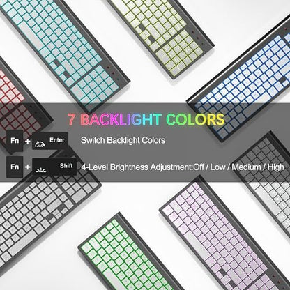 Wireless Backlit Keyboard and Mouse Ultra Slim Combo, TopMate 2.4G Silent Compact 2400DPI Mouse and Scissor Switch Keyboard Set, Batteries Included, for PC/Laptop/Windows/Mac/Gaming - BL Gray Silver - color: BL Gray Silver